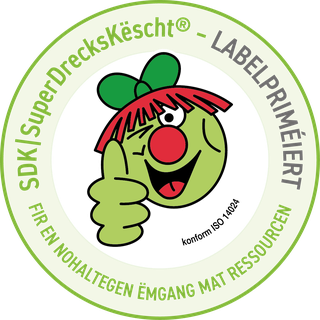 SDK SuperDrecksKëscht – Labelprimeiert
